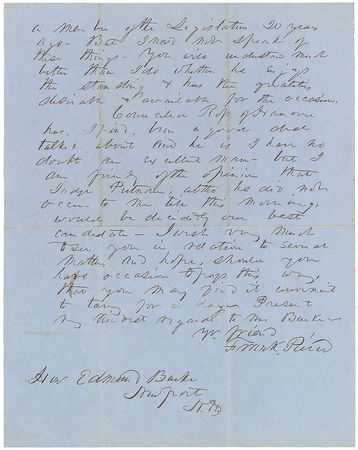 Lot #43 Franklin Pierce Handwritten Letter Signed - Image 2