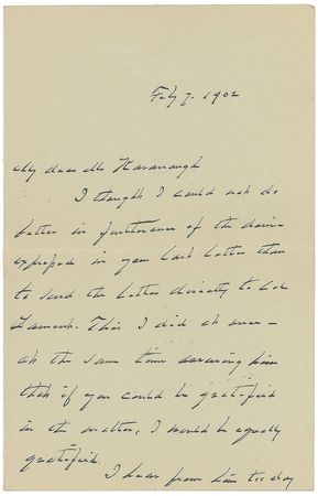 Lot #130 Grover Cleveland Handwritten Letter Signed - Image 1