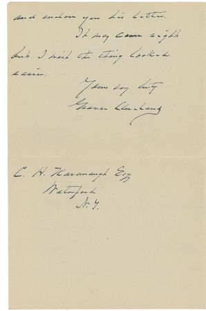 Lot #130 Grover Cleveland Handwritten Letter Signed - Image 2