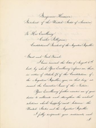 Lot #64 Benjamin Harrison Signed Letter - Image 1