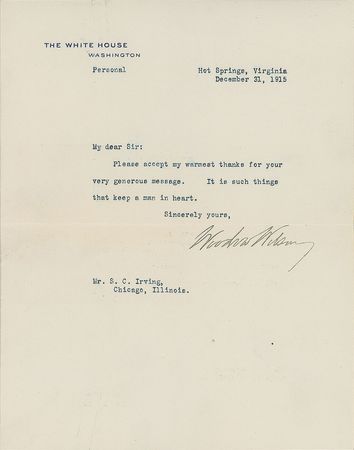 Lot #74 Woodrow Wilson Typed Letter Signed - Image 1
