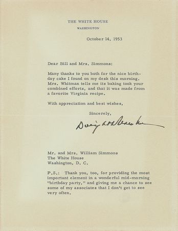 Lot #103 Dwight D. Eisenhower Typed Letter Signed - Image 1
