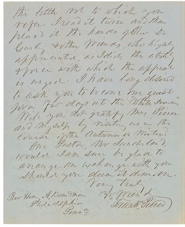 Lot #44 Franklin Pierce: Scarce autograph letter as president, written with “a sad heart” and “many painful memories” - Image 2
