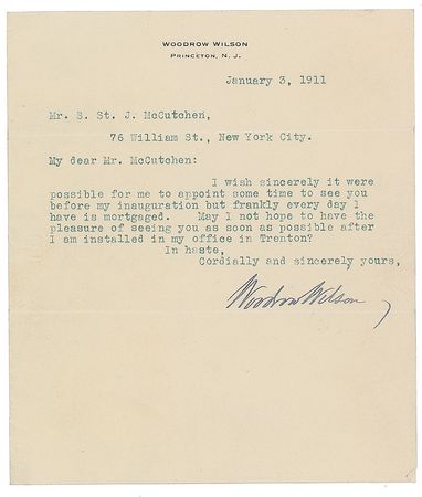 Lot #75 Woodrow Wilson Typed Letters Signed - Image 2