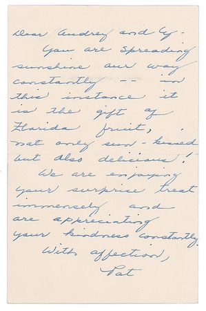 Lot #158 Pat Nixon Handwritten Letter Signed - Image 1