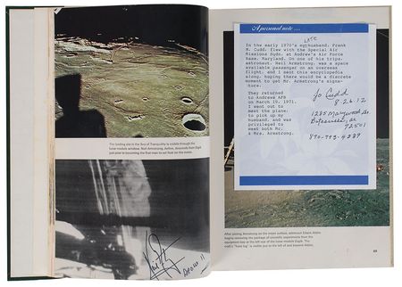Lot #439 Neil Armstrong: Yearly review book signed by 1969’s most recognizable name - Image 1