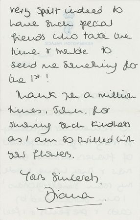 Lot #249 Princess Diana Handwritten Letter Signed - Image 1