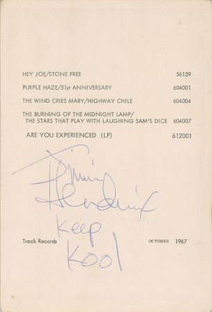 Lot #683 Jimi Hendrix: Jimi says ?Keep Kool,? just days into his raucous 1968 Scandinavian tour - Image 1