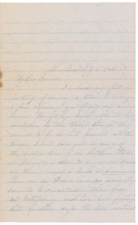 Lot #344 Gettysburg Letter and Signed Document - Image 1