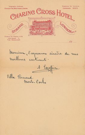 Lot #213 Auguste Escoffier Handwritten Letter Signed - Image 2