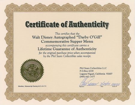 Lot #554 Walt Disney: Signed following the world premiere of Darby O?Gill and the Little People - Image 3