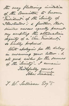Lot #506 John Tenniel Handwritten Letter Signed - Image 2