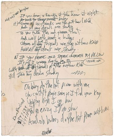Lot #591 Shel Silverstein: ?All my friends are the out law kind / And all my deals are shady? - Image 1