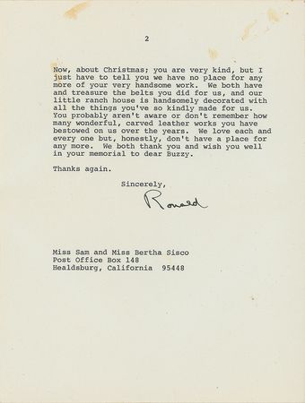 Lot #118 Ronald Reagan: ?I stomped on his head?then realized I was wearing sneakers? - Image 2