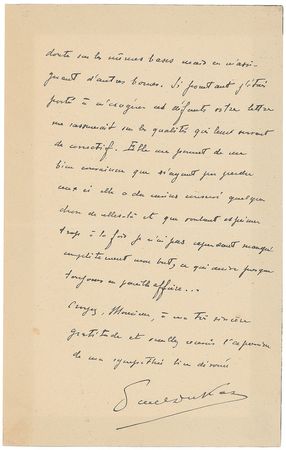 Lot #650 Paul Dukas Handwritten Letter Signed - Image 1