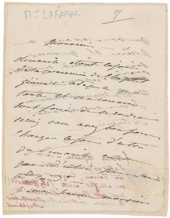 Lot #286 Marie Lafarge Handwritten Letter Signed - Image 1