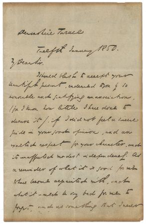 Lot #577 Charles Dickens: Verbose letter of praise and appreciation to the noted dictionary-maker - Image 1