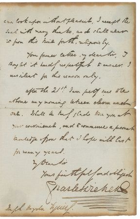 Lot #577 Charles Dickens: Verbose letter of praise and appreciation to the noted dictionary-maker - Image 2