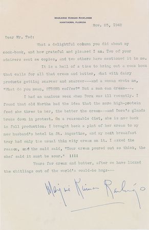 Lot #627 Marjorie Kinnan Rawlings - Image 1