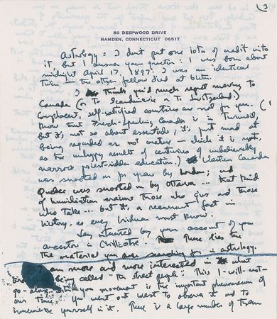 Lot #634 Thornton Wilder Handwritten Letter Signed - Image 3