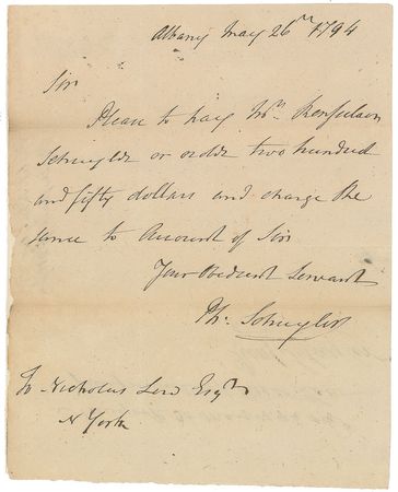 Lot #275 Philip Schuyler Handwritten Letter Signed - Image 2