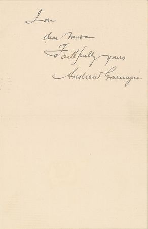Lot #211 Andrew Carnegie Handwritten Letter Signed - Image 1