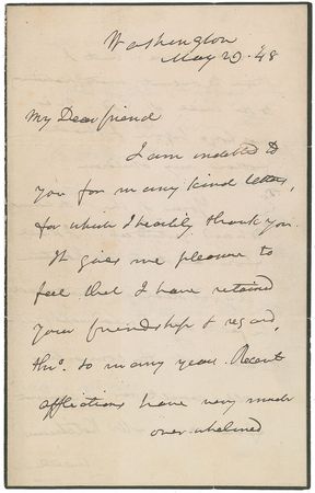 Lot #280 Daniel Webster Handwritten Letters Signed and Free Frank - Image 3