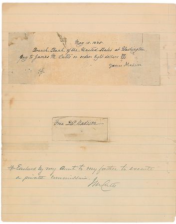 Lot #17 James and Dolley Madison Group Lot