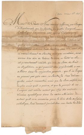 Lot #238 King James II Signed Letter - Image 1