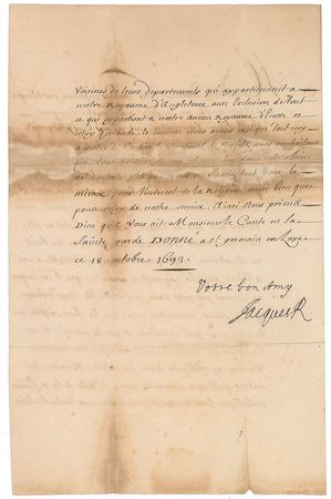 Lot #238 King James II Signed Letter - Image 2