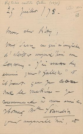 Lot #656 Charles Gounod Handwritten Letter Signed - Image 1