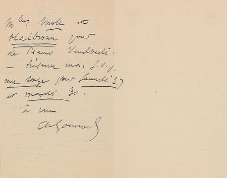 Lot #656 Charles Gounod Handwritten Letter Signed - Image 2