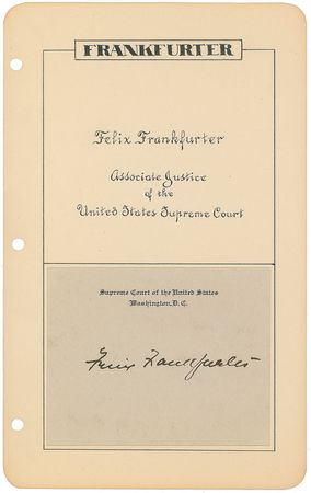 Lot #282 Felix Frankfurter - Image 1