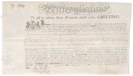 Lot #183 Thomas McKean: Exceptionally crisp 1806 land grant from the Delaware signer - Image 1