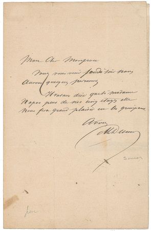 Lot #579 Alexandre Dumas, pere Handwritten Letter Signed - Image 1