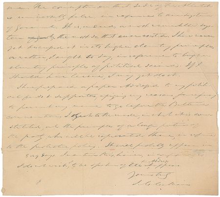 Lot #264 John C. Calhoun Handwritten Letter Signed - Image 1