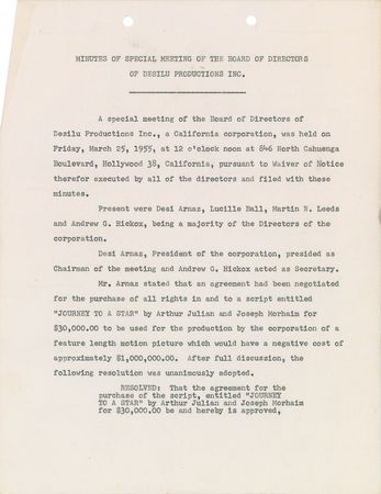 Lot #779 Lucille Ball and Desi Arnaz Signed Document - Image 2