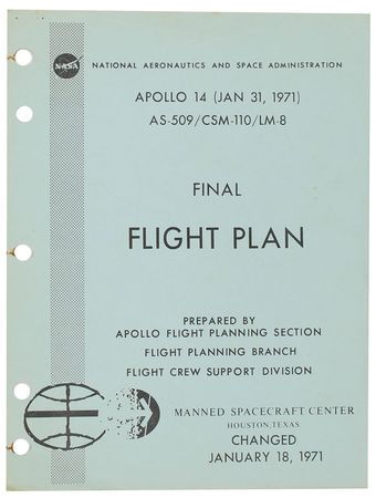 Lot #6492 Apollo 14 Flight Plan - Image 1