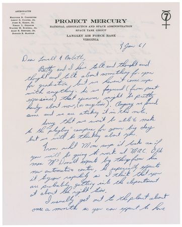 Lot #6058 Gus Grissom Autograph Letter Signed - Image 1