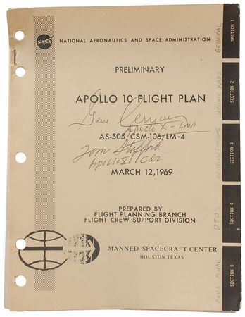 Lot #6355 Gene Cernan and Tom Stafford Signed Apollo 10 Manual - Image 1