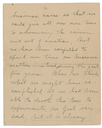 Lot #6001 Wilbur Wright Autograph Letter Signed - Image 3