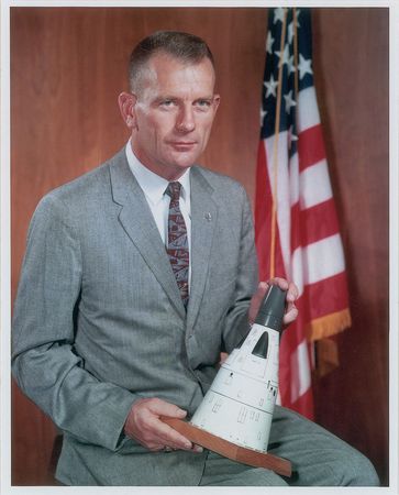 Lot #6180 Deke Slayton Signed Access Card and Photograph - Image 1