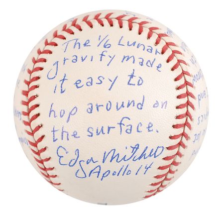 Lot #6497 Edgar Mitchell Signed Baseball - Image 1