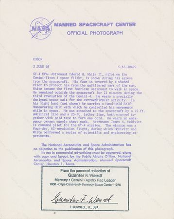 Lot #6105 Gemini 04 Set of Sequential Spacewalk Photographs - Image 6