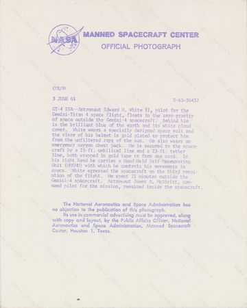Lot #6105 Gemini 04 Set of Sequential Spacewalk Photographs - Image 7
