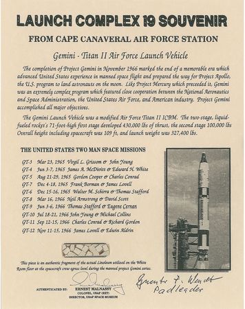 Lot #6120 Guenter Wendt’s Launch 19 and 34 Complex Souvenirs - Image 2