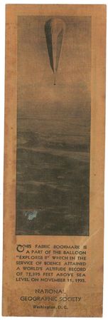 Lot #6012 Explorer II Flown Fabric Bookmark - Image 1