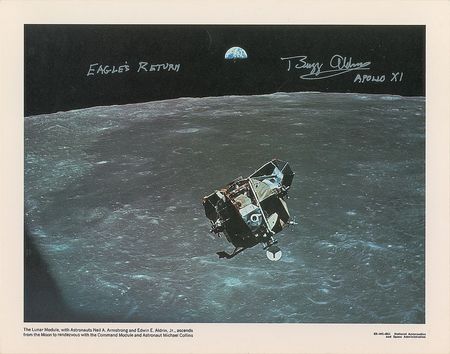 Lot #6206 Apollo 11: Buzz Aldrin Set of Eight Oversized Signed NASA Litho Photographs - Image 2