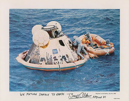 Lot #6206 Apollo 11: Buzz Aldrin Set of Eight Oversized Signed NASA Litho Photographs - Image 5