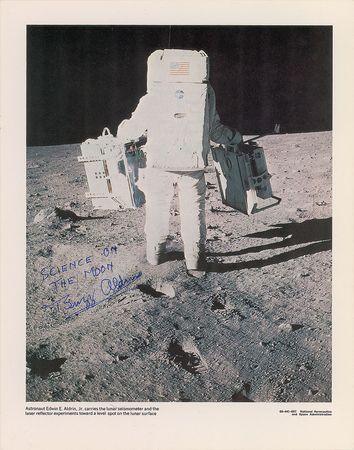 Lot #6206 Apollo 11: Buzz Aldrin Set of Eight Oversized Signed NASA Litho Photographs - Image 6